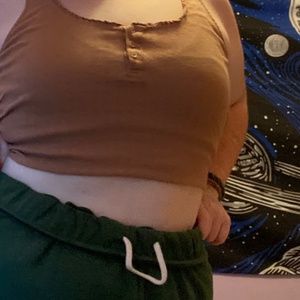 Brown textured crop top